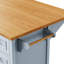 Îlot de cuisine 52 po avec abattant, étagère à épices, serviette 2 portes, 5 tiroirs, tablette réglable, composants en métal, poignées de tiroir bleu gris,-133253304-133253307