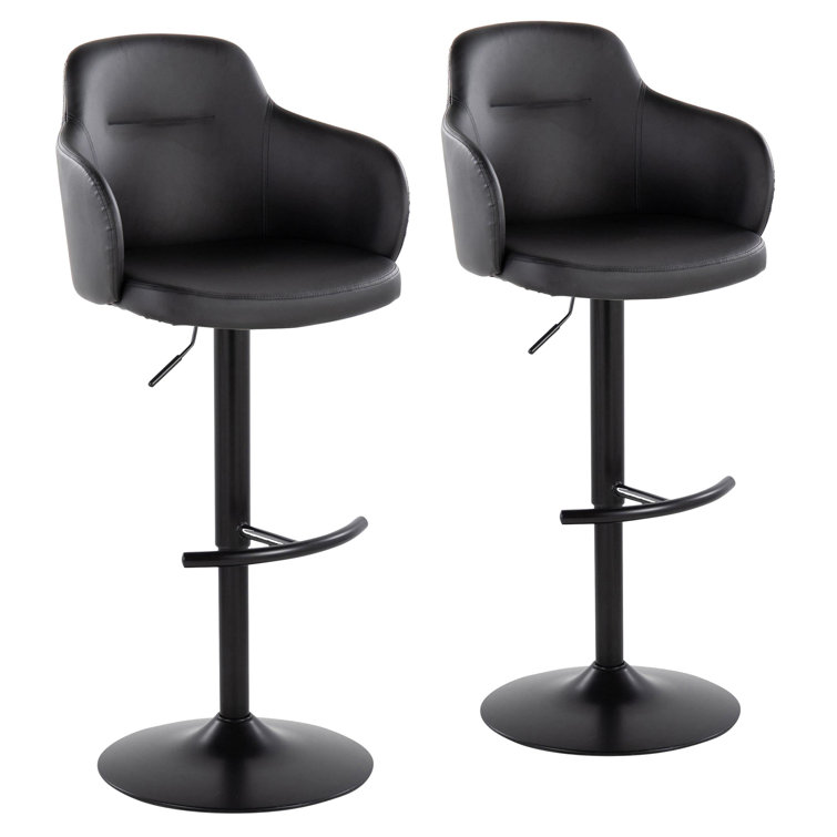 Boyne Swivel Upholstered Adjustable Height Counter Stool with Metal Frame