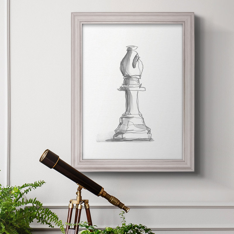 Étude d'échecs IV, H 25 po x l 21 po x P 2,5 po