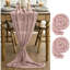 Dusty Pink 2PCS Boho Gauze Cheesecloth Table Runner 300 cm | Valentine's Day Seasonal Fabric Kitchen Dining Wedding Holiday Table Decor for Home Party-30501120