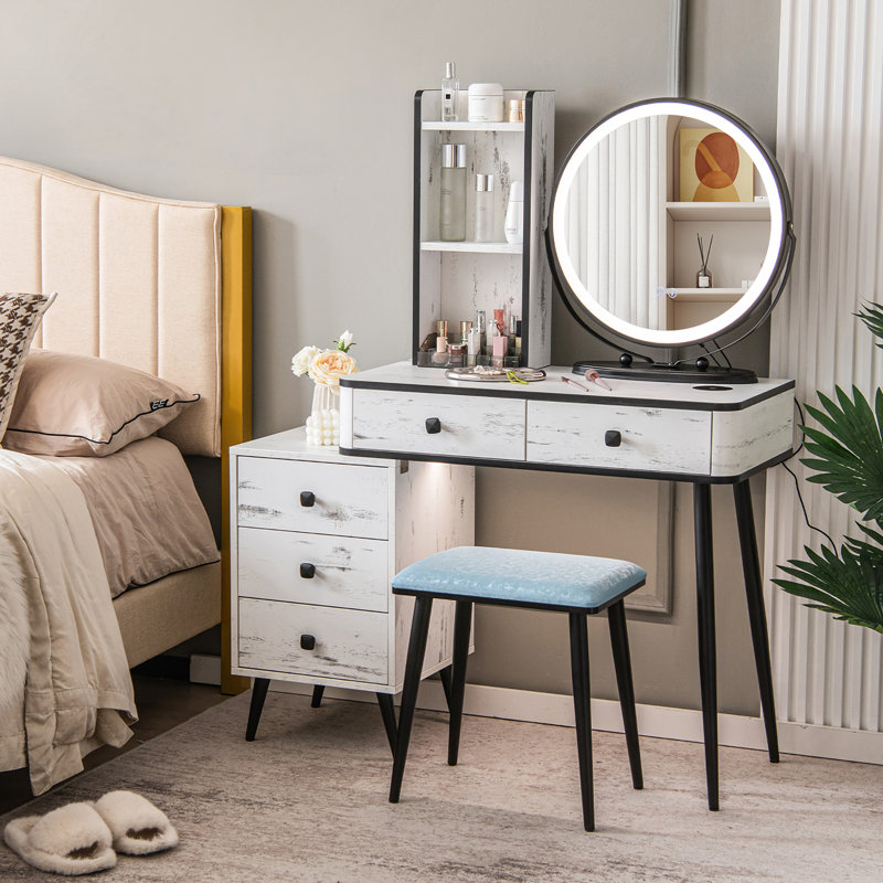 Keiraleigh Vanity, White/Black
