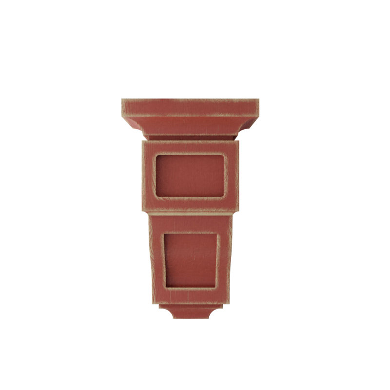 Corbeau en bois Reyes, Rouge usé, H 6 po x l 3,5 po x P 3,75 po