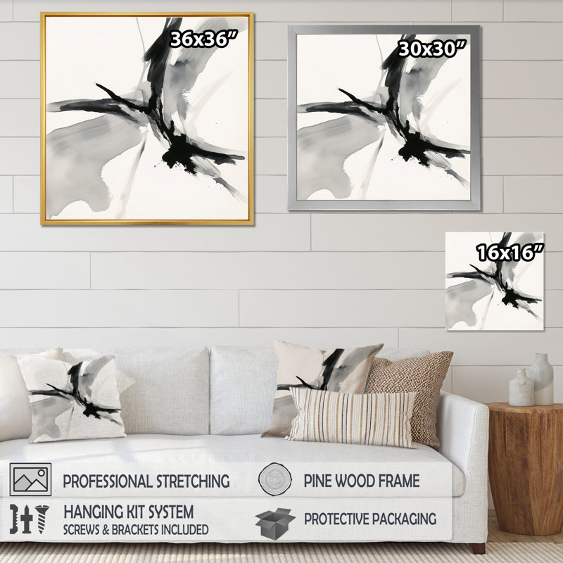 Abstrait neutre IV - Formes abstraites, impressions sur toile, Toile tendue, 44" H x 34" W