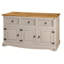 Corona Sideboard Grey 3 Door 3 Drawer Solid Wood Pine Cupboard