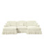 Beige blanc confortable à 3 places en forme de U avec accoudoirs évasés, jupes de plis à volants amovibles et repose-pieds mobiles, segmenté pour un soutien total-1953679822