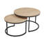 Tables gigognes industrielles modernes avec finition en chêne pour un gain de place et une décoration de salon flexible
