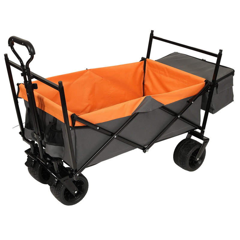 Chariot pliable de 480 lb avec auvent, Orange