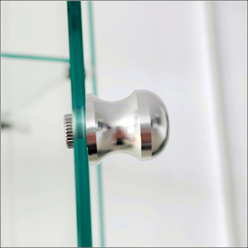Tempered Glass Display Cabinet With Color-Changing Lights, Door Locks, And Adjustable Feet For Versatile Use In Any Room