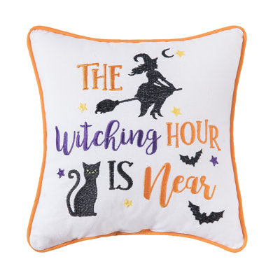 10" x 10" The Witching Hour Halloween Throw Pillow