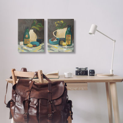  «Mixed Sundries Still Life», ensemble d'art mural sur toile 2 pièces par June Erica Vess