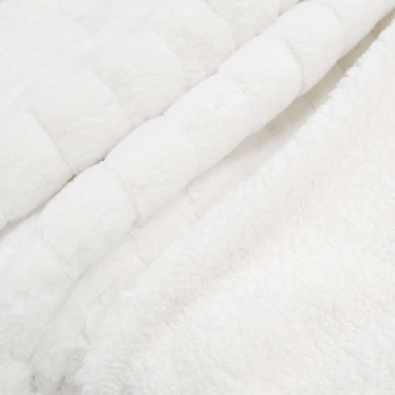 Knitted Throw Blanket, Bright White, 152.4cm W x 203.2cm L