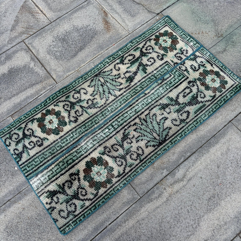 Tapis turc tissé à la main avec motif floral traditionnel pour le salon et le couloir