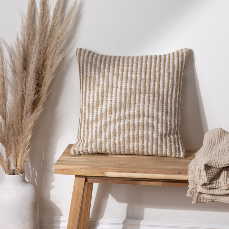 Striped Square Cushion, Polyester/Polyfill
