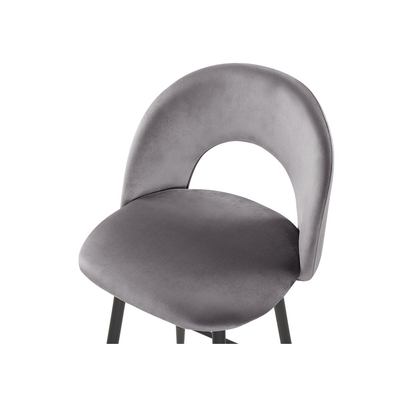Aubin Upholstered Counter Stool with Metal Frame, Grey