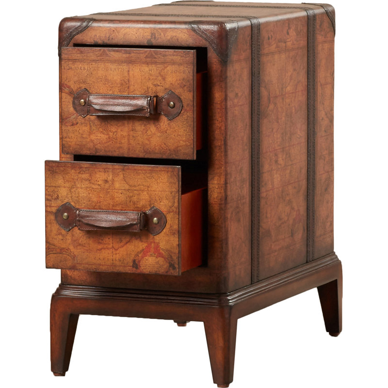 Austun Dudash Old World Map End Table with Storage