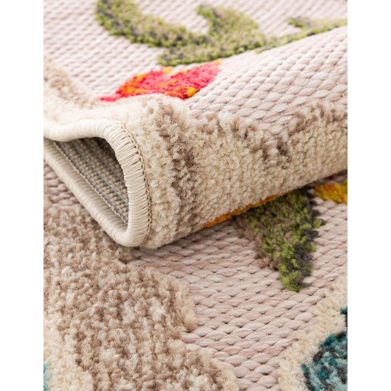 Tapis Bungalow Rose Oualida Caimin, Tapis de couloir 2 pi x 6 pi 1 po