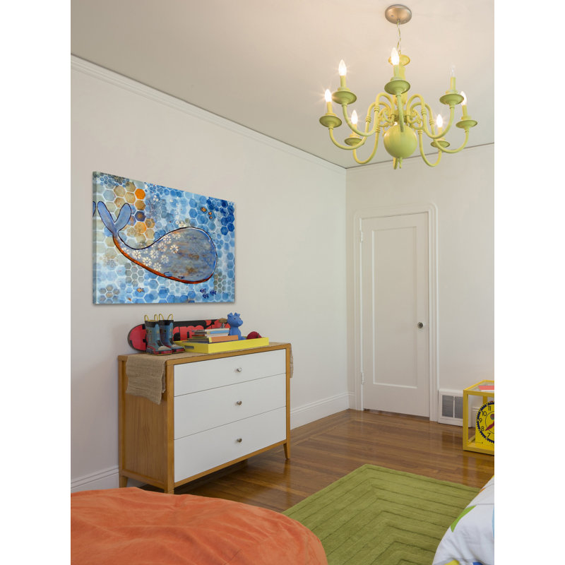 «Flowery Whale», reproduction sur toile tendue, 40 po x 60 po