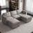 Alyciana U-Shaped Upholstered Sectional Couch Apartment Modular Sofa with Storage Ottoman-1228096509