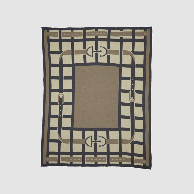 Equestrian Throw Blanket, Hemp