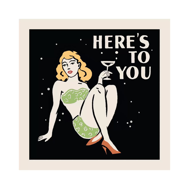 "Here’s To You" Vintage Bar Advertisement by Retro Series - Wrapped Canvas Print, 93.98 cm H x 93.98 cm W x 1.91 cm D