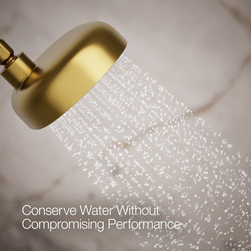 Statement™ Oval Multifunction Showerhead with Katalyst Air-Induction Technology, Vibrant Brushed Moderne Brass