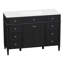 Ensemble de meuble-lavabo autoportant en MDF avec 6 tiroirs et 2 portes, ensemble de meuble-lavabo noir avec lavabo en composite, charnières à fermeture en douceur et poignées en métal argenté 48 po-93054255-93054252