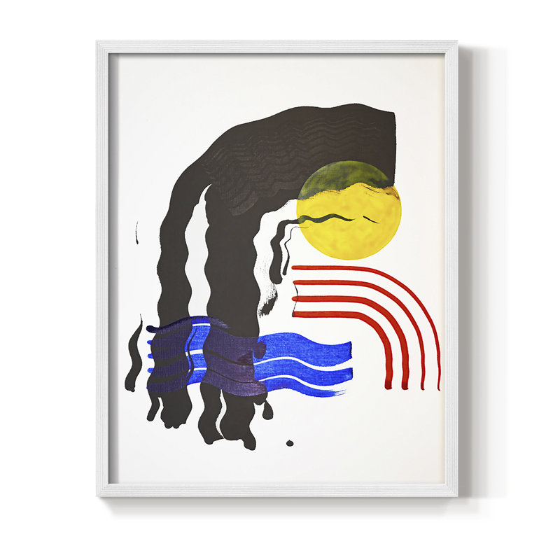 Shifting I, reproduction encadrée - bois massif, Cadre simple blanc, H 28 po x l 22 po