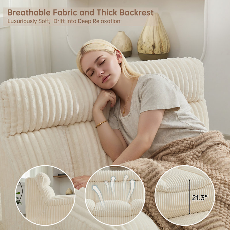 82" W Modern Corduroy Compression Couch For Living Room,No Assembly Required,Modern 3-Seat Cloud Couch in a Box with Deep Seat and Higher Back