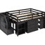 Lit mezzanine avec 3 tiroirs et bureau rétractable pratique-1181642418