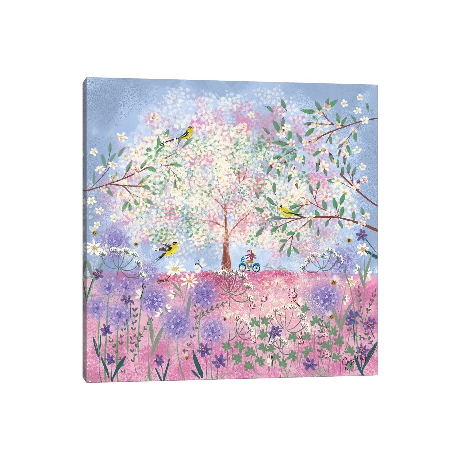 iCanvas Wildflower Flutter on Wood Art by Nan Canvas Art Wall Decor