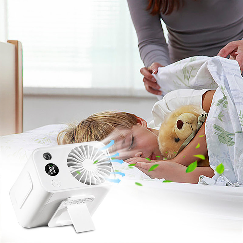 Ventilateur à ventouse à grande capacité sans fil et à grande capacité Kondieu New Leaf, White