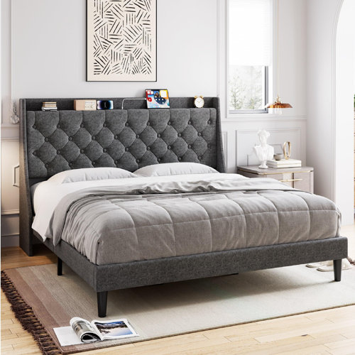 Red Barrel Studio® Amarni Upholstered Platform Storage Bed | Wayfair