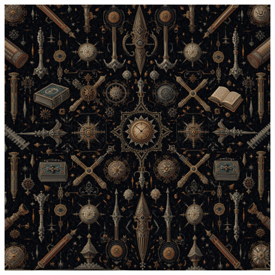 Toile tendue avec boussole Steampunk