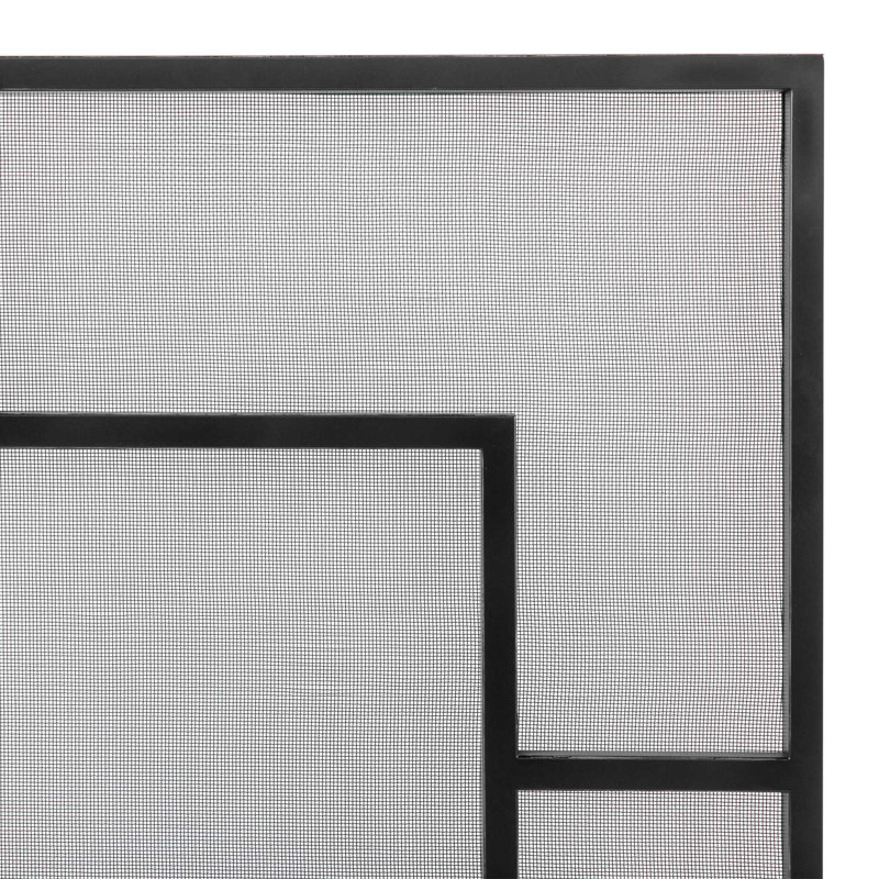 Chelsea Steel Fireplace Screen, Flat Black