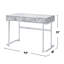 Bureau d'écriture de forme rectangulaire, 2 tiroirs pour ranger des objets, plateau en faux marbre blanc, structure, glissière de tiroir à extension 1/2, espace pour les jambes: l 35 po x l 19 po x P 26 po, taille 18 po x 15 po x 2 po, style élégant Avec