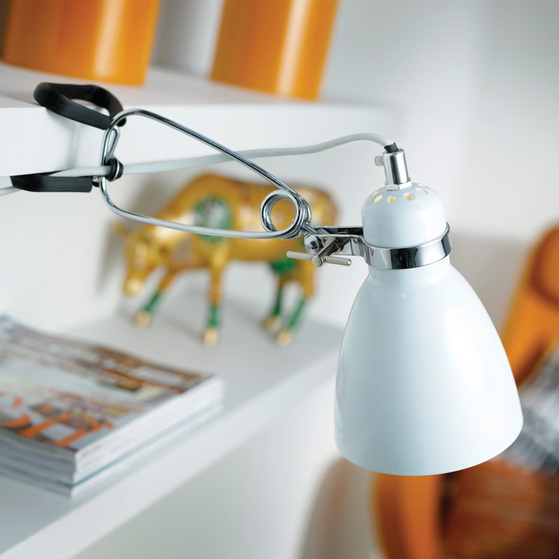 Hiltraud Metal Clip On Lamp, White
