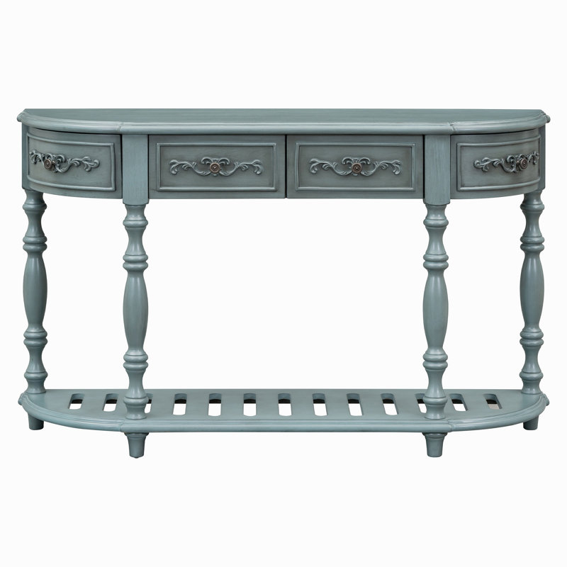 Table de salle à manger avec 52 pouces et 52 pouces, Bleu antique, Bleu antique, Bleu antique