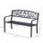 50 Inch Outdoor Metal Welcome Bench With Powder-Coated Steel Frame, Slatted Seat