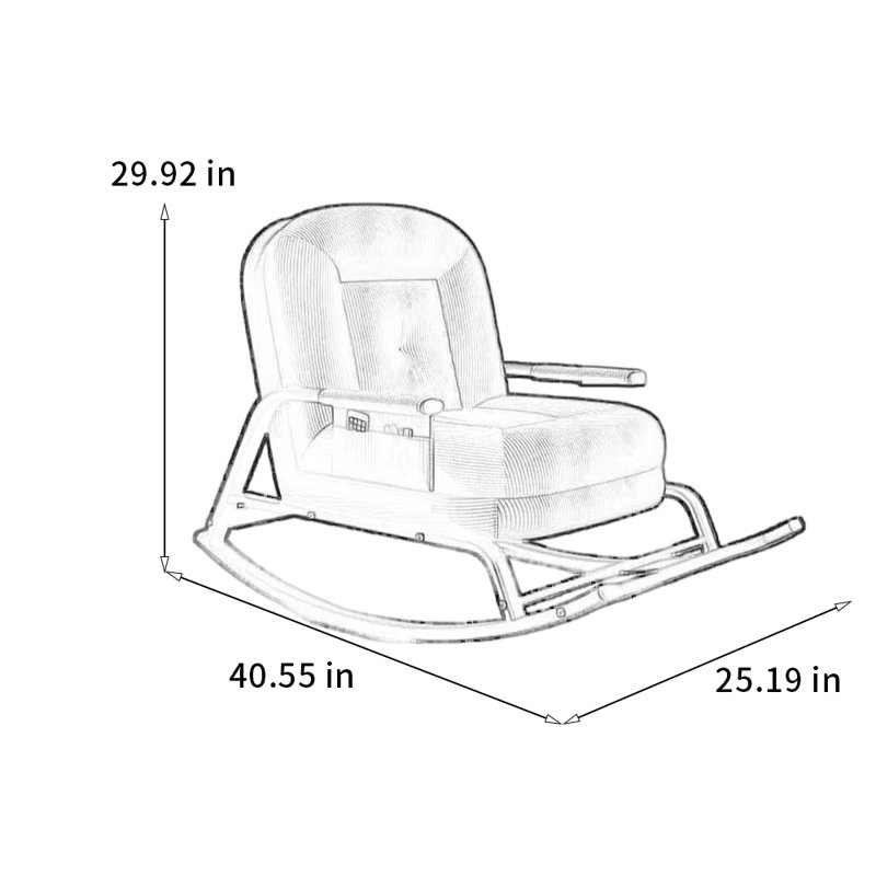Chaise berçante confortable et robuste, Noir, noir, noir, noir