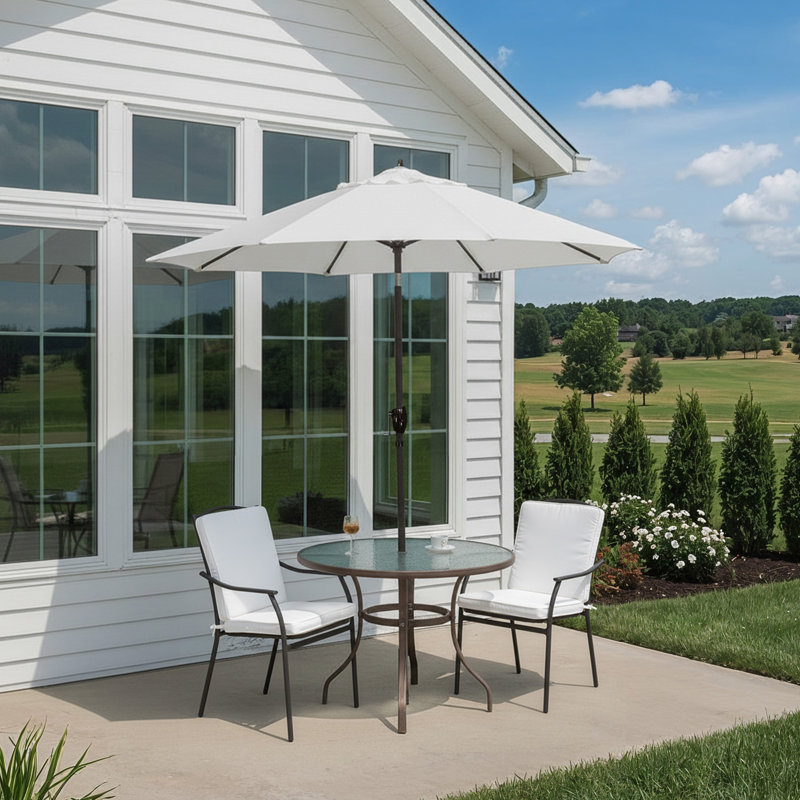 Parasol de marché 7,5 pi Gino, Toile Sunbrella® naturel, H 94 po x l 86,3 po x P 86,3 po