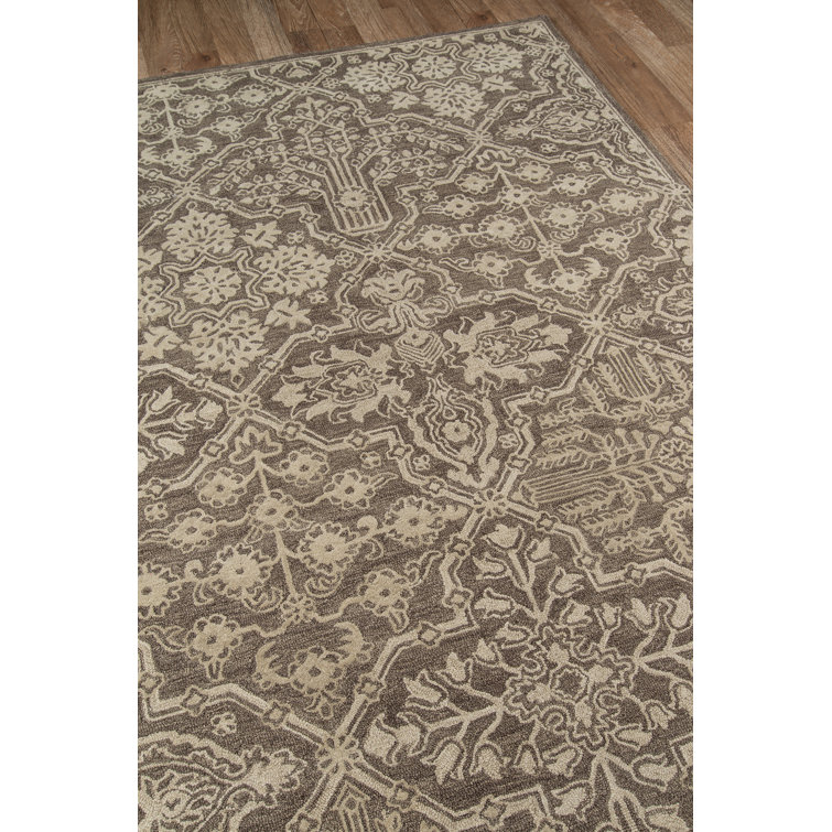 Tapis oriental en laine touffeté à la main brun