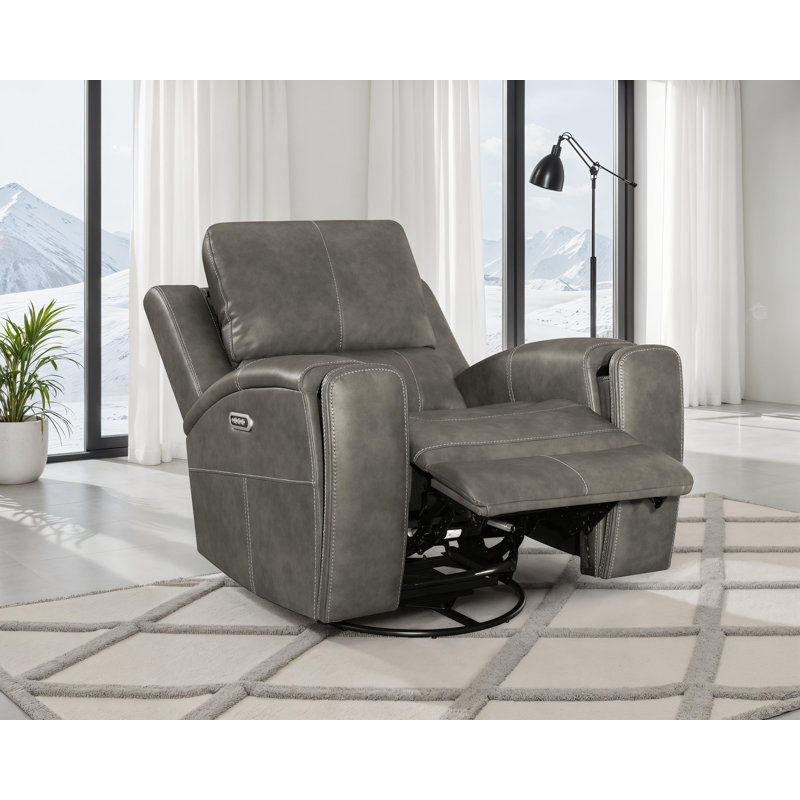 Brickston Triple Power Swivel Glider Recliner Charcoal, Charcoal