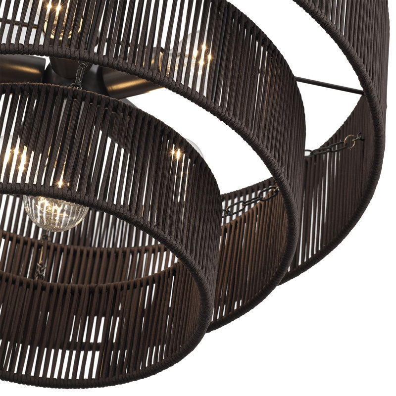 Lustre suspendu 6 lumières Asllan, Bronze, Brun