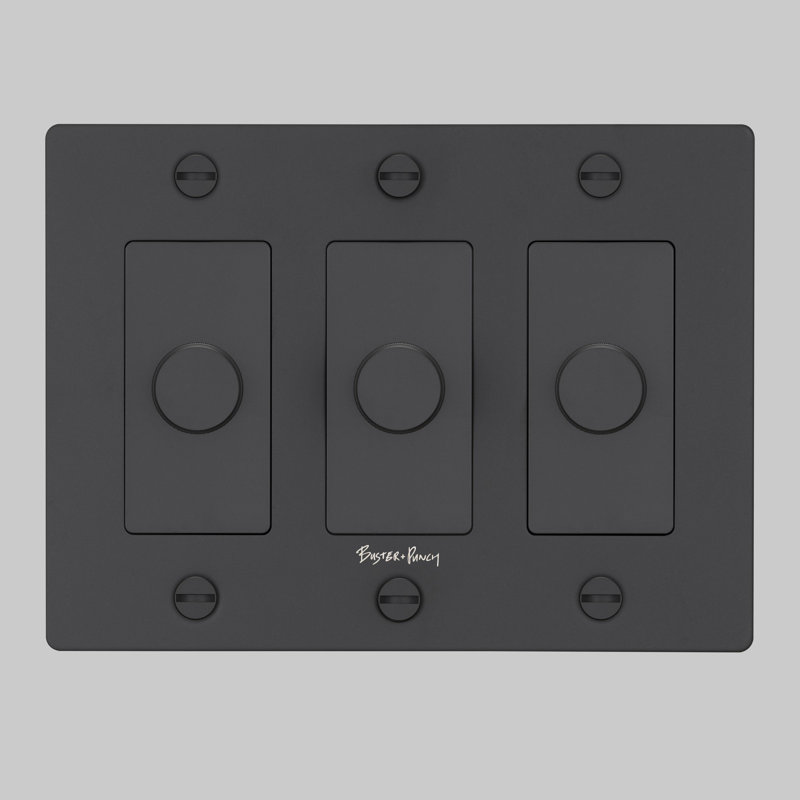 1G Dimmer / Logo, Black, 1 Gang