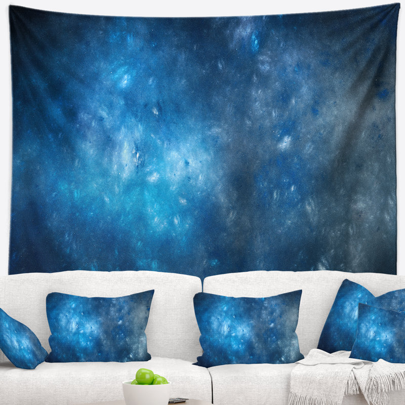 Tapisserie bleu ciel starry abstract clear blue, H 68 po x l 80 po