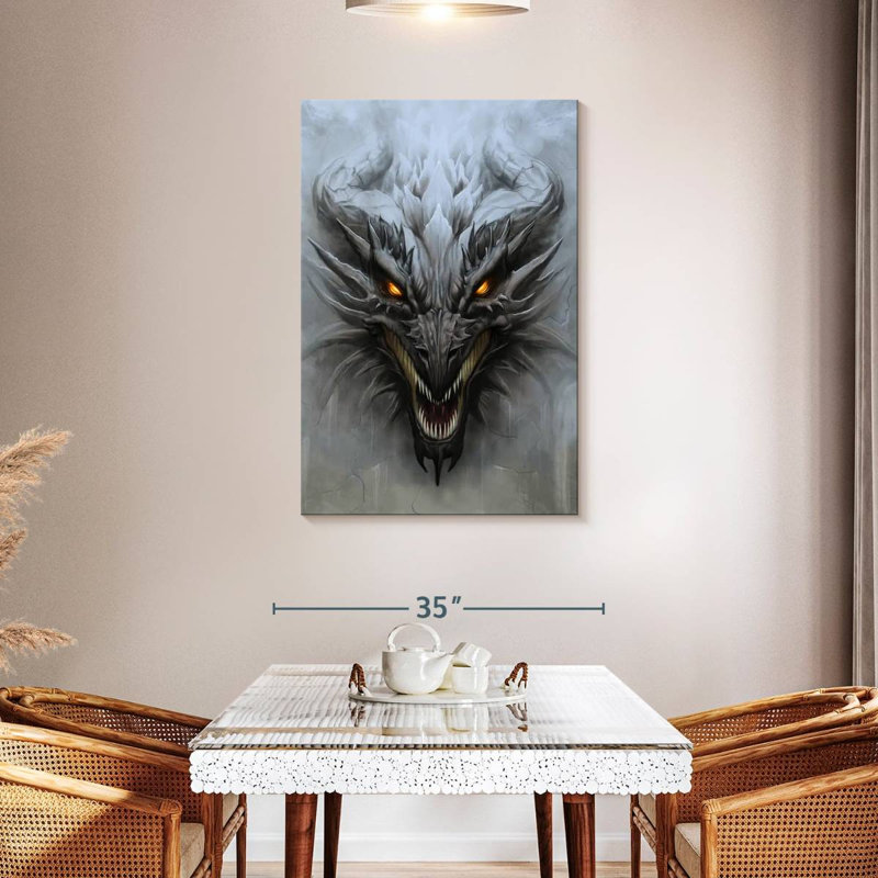 Tête de dragon Kelan Fierce, H 45 po x l 30 po