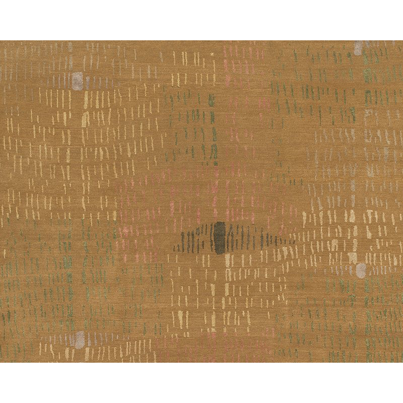 Prati Abstract Area Rug in Brown/Gold, Rectangle 6' x 9'