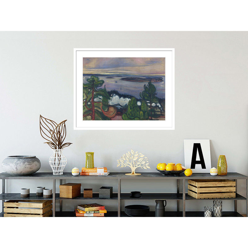 «Train Smoke» par Edvard Munch, impression giclée sur cadre, H 13,75 po x l 16,23 po