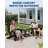 2pcs Folding HDPE Adirondack Chair with Cup Holder, Wood-Grain Texture, All-Weather Outdoor Patio Seating for Decks, Gardens, Fire Pit-407507072