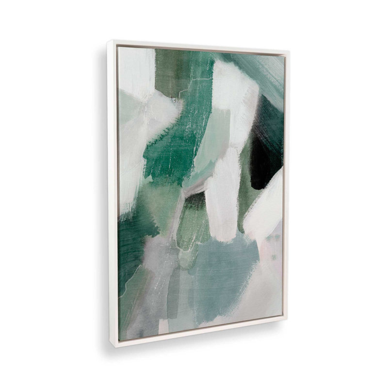 Emerald Mist II, reproduction sur toile dans un cadre, H 18,75 po x l 12,75 po, Blanc opaque
